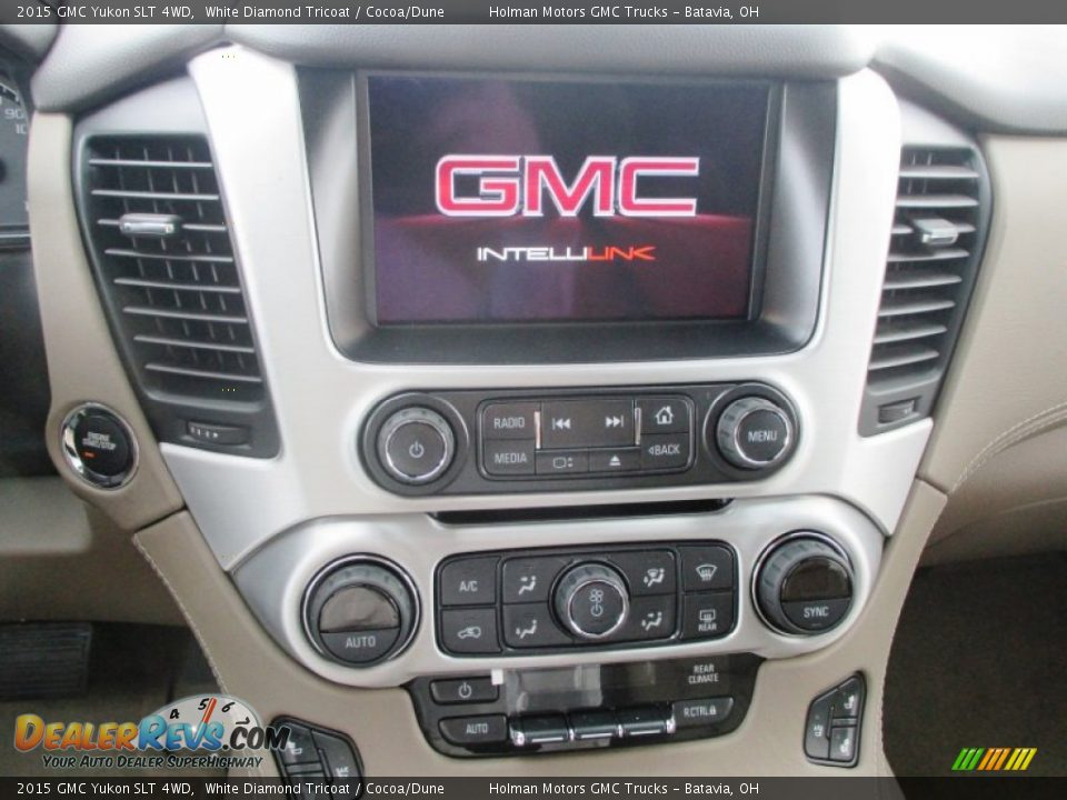 2015 GMC Yukon SLT 4WD White Diamond Tricoat / Cocoa/Dune Photo #8