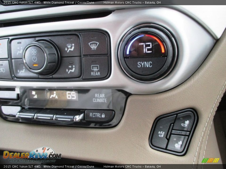 2015 GMC Yukon SLT 4WD White Diamond Tricoat / Cocoa/Dune Photo #17