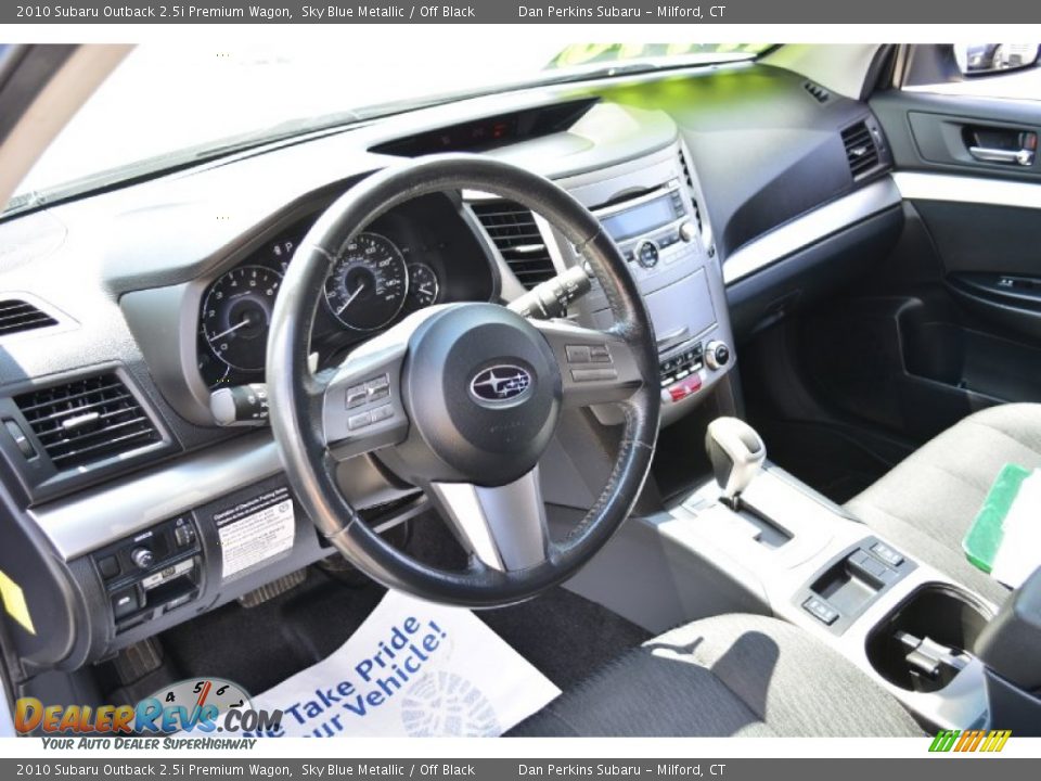 2010 Subaru Outback 2.5i Premium Wagon Sky Blue Metallic / Off Black Photo #6