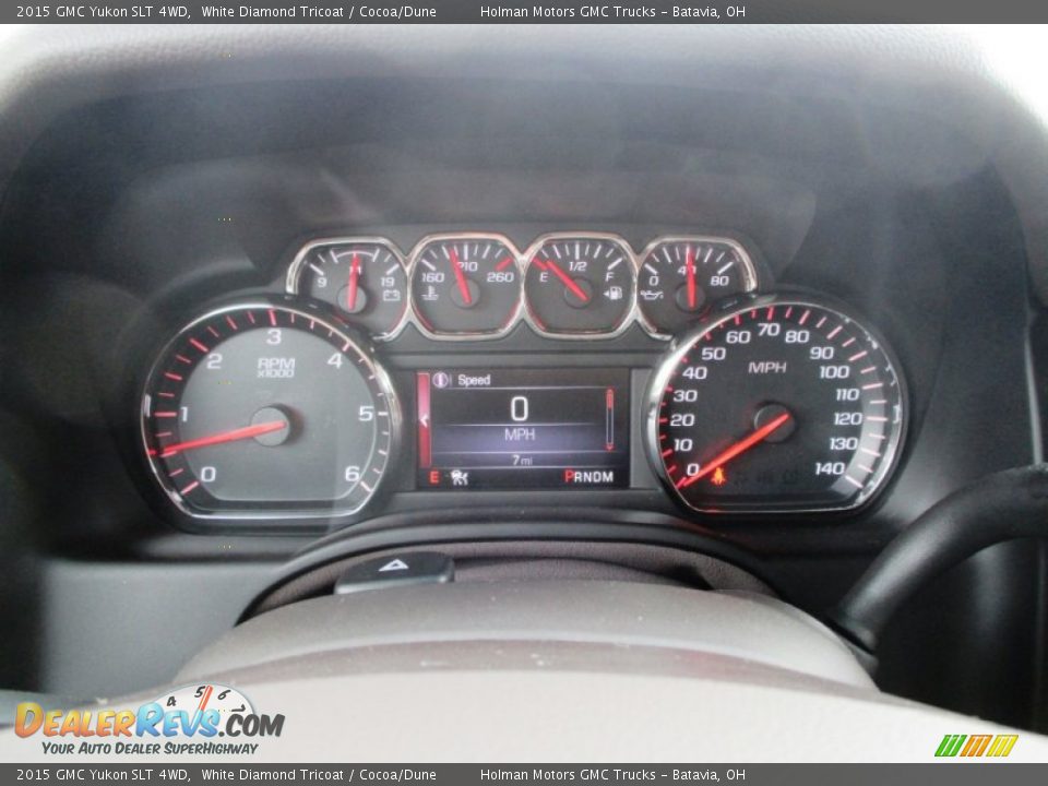 2015 GMC Yukon SLT 4WD White Diamond Tricoat / Cocoa/Dune Photo #25