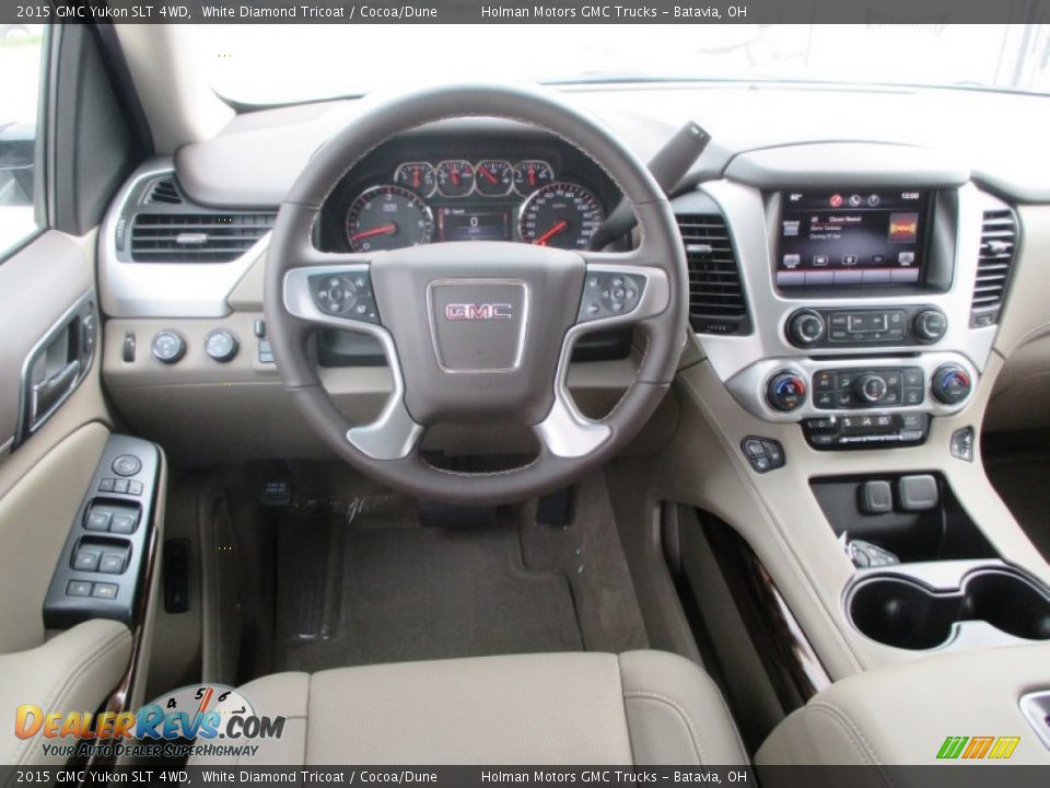 2015 GMC Yukon SLT 4WD White Diamond Tricoat / Cocoa/Dune Photo #34