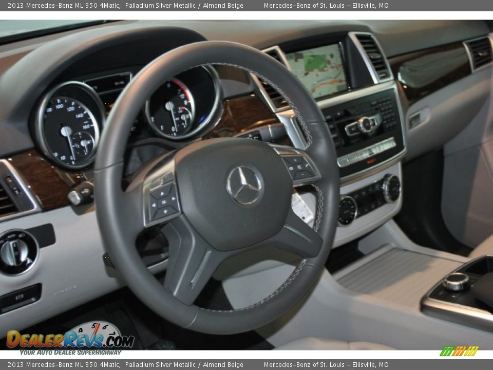 2013 Mercedes-Benz ML 350 4Matic Palladium Silver Metallic / Almond Beige Photo #23