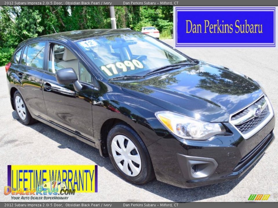 2012 Subaru Impreza 2.0i 5 Door Obsidian Black Pearl / Ivory Photo #1