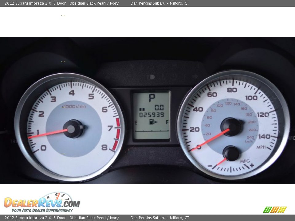 2012 Subaru Impreza 2.0i 5 Door Obsidian Black Pearl / Ivory Photo #15