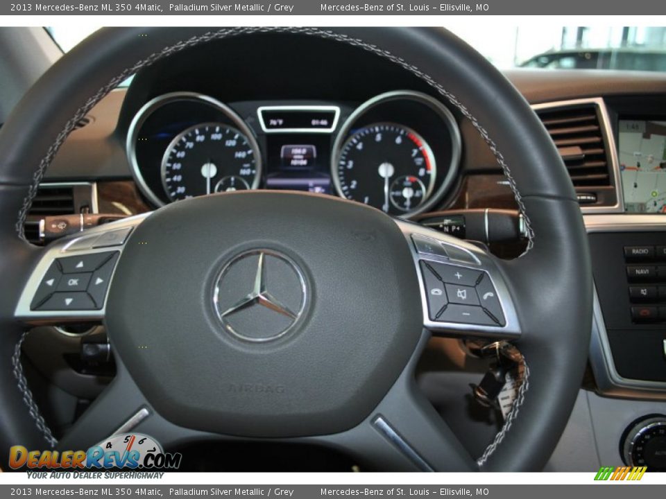 2013 Mercedes-Benz ML 350 4Matic Palladium Silver Metallic / Grey Photo #22