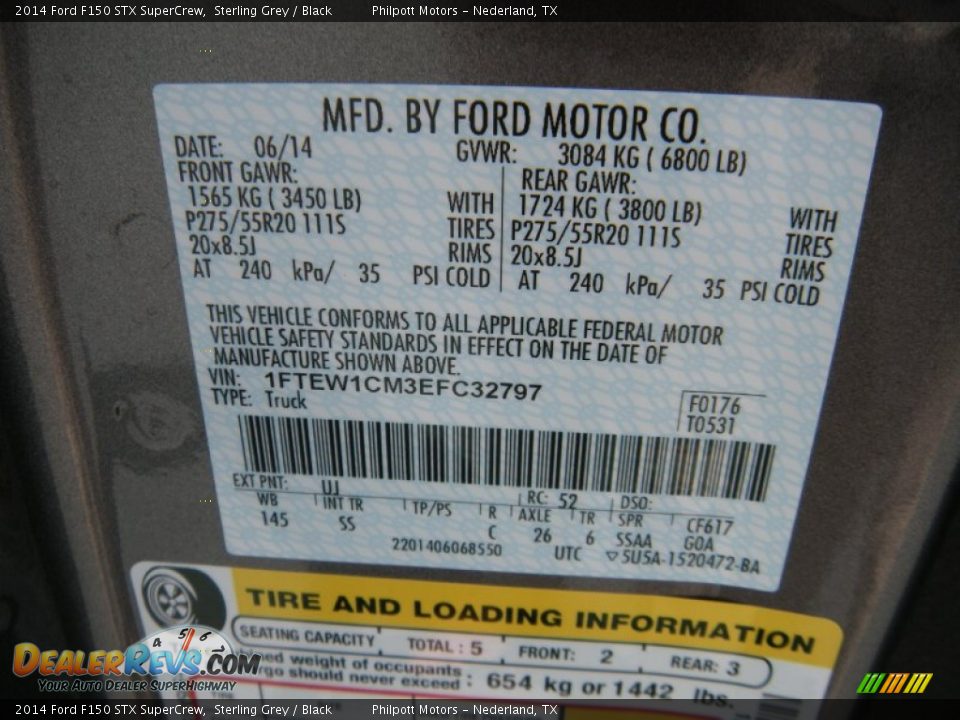 2014 Ford F150 STX SuperCrew Sterling Grey / Black Photo #34