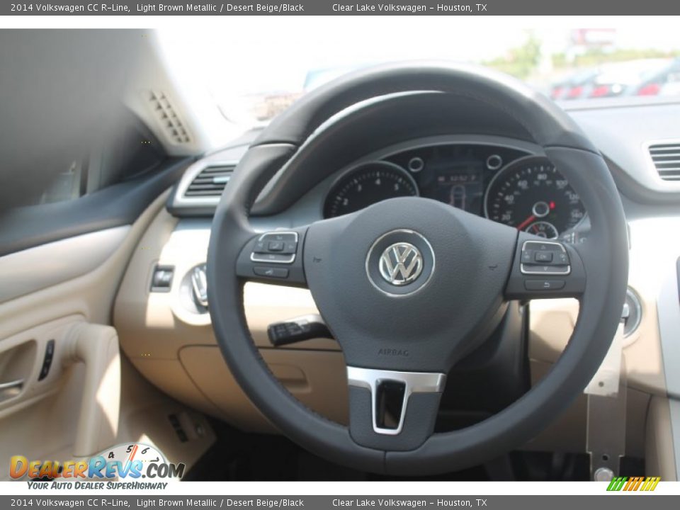 2014 Volkswagen CC R-Line Light Brown Metallic / Desert Beige/Black Photo #26