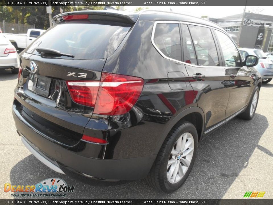 2011 BMW X3 xDrive 28i Black Sapphire Metallic / Chestnut Nevada Leather Photo #4