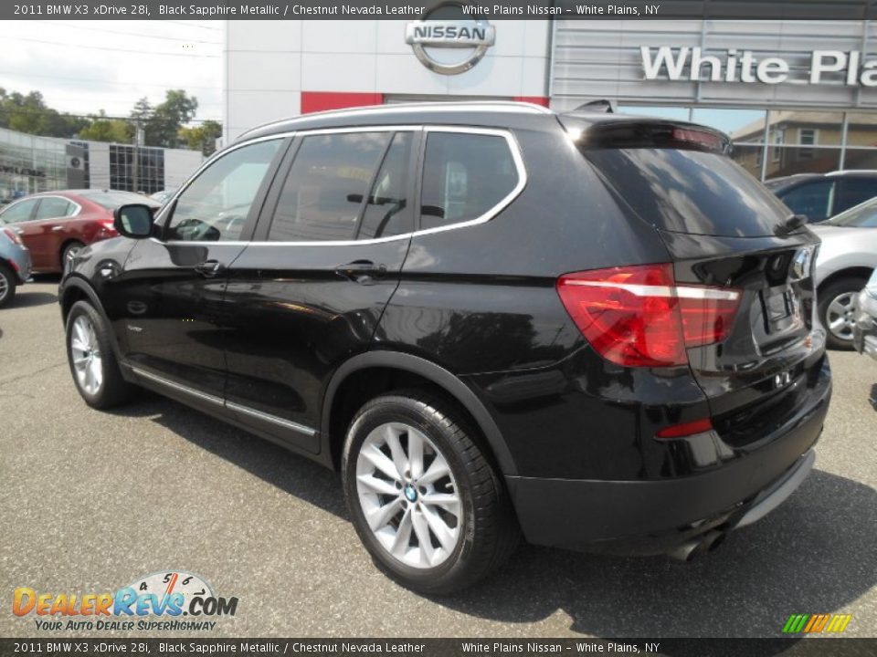 2011 BMW X3 xDrive 28i Black Sapphire Metallic / Chestnut Nevada Leather Photo #6