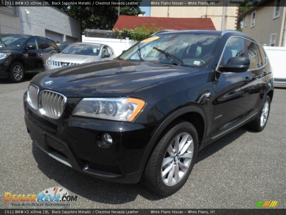 2011 BMW X3 xDrive 28i Black Sapphire Metallic / Chestnut Nevada Leather Photo #7