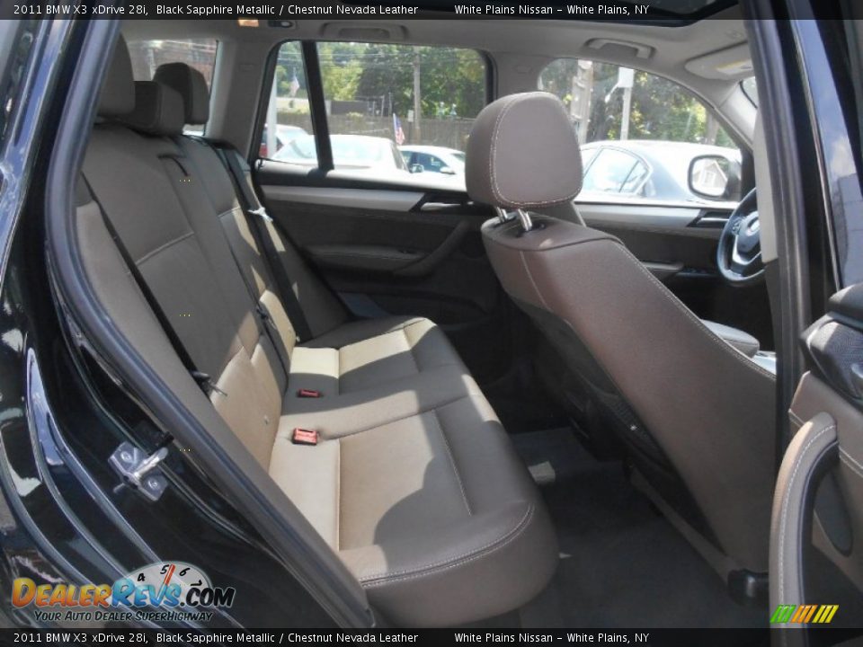 2011 BMW X3 xDrive 28i Black Sapphire Metallic / Chestnut Nevada Leather Photo #9