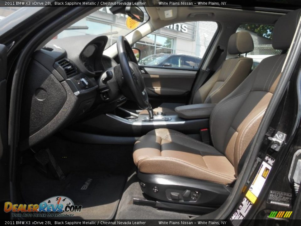 2011 BMW X3 xDrive 28i Black Sapphire Metallic / Chestnut Nevada Leather Photo #14