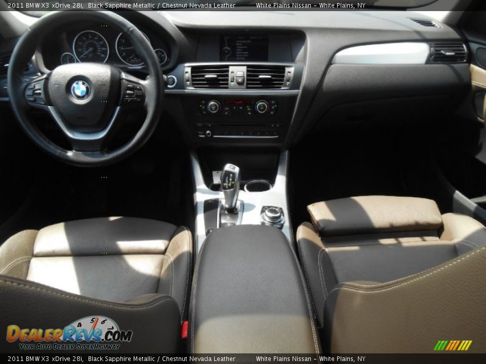 2011 BMW X3 xDrive 28i Black Sapphire Metallic / Chestnut Nevada Leather Photo #16