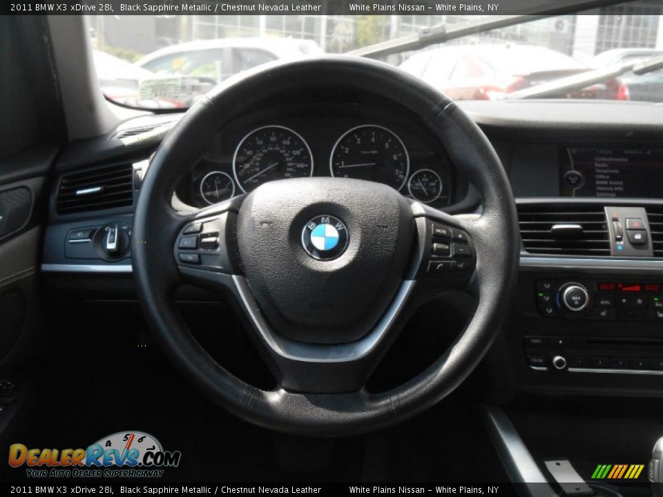 2011 BMW X3 xDrive 28i Black Sapphire Metallic / Chestnut Nevada Leather Photo #17