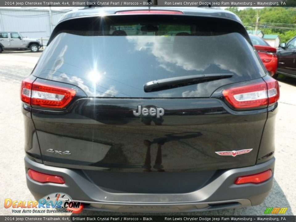 2014 Jeep Cherokee Trailhawk 4x4 Brilliant Black Crystal Pearl / Morocco - Black Photo #4