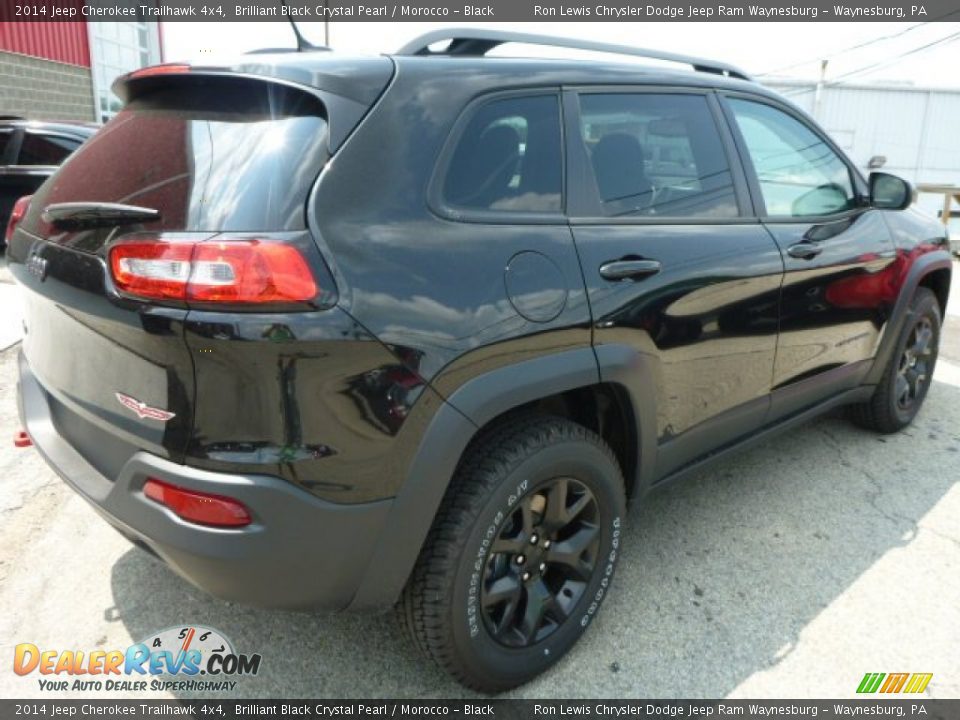 2014 Jeep Cherokee Trailhawk 4x4 Brilliant Black Crystal Pearl / Morocco - Black Photo #5