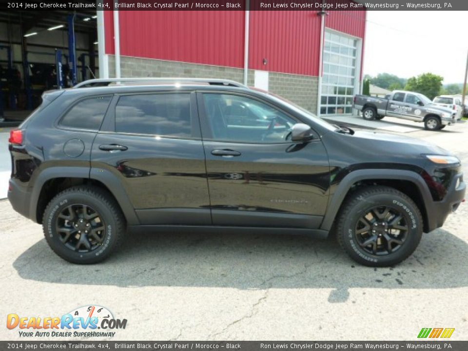 2014 Jeep Cherokee Trailhawk 4x4 Brilliant Black Crystal Pearl / Morocco - Black Photo #6