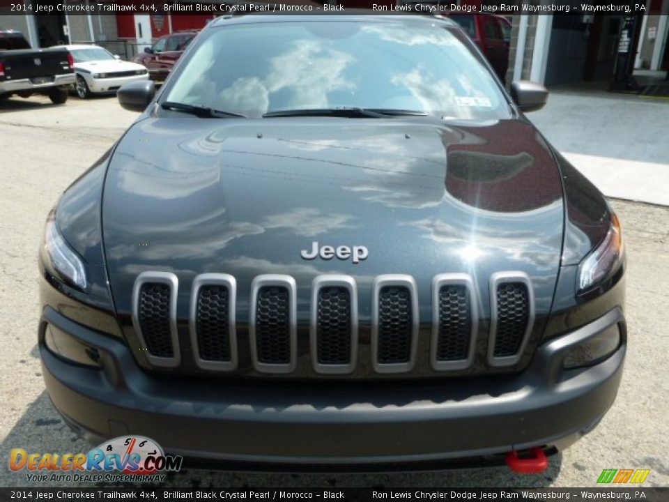 2014 Jeep Cherokee Trailhawk 4x4 Brilliant Black Crystal Pearl / Morocco - Black Photo #8
