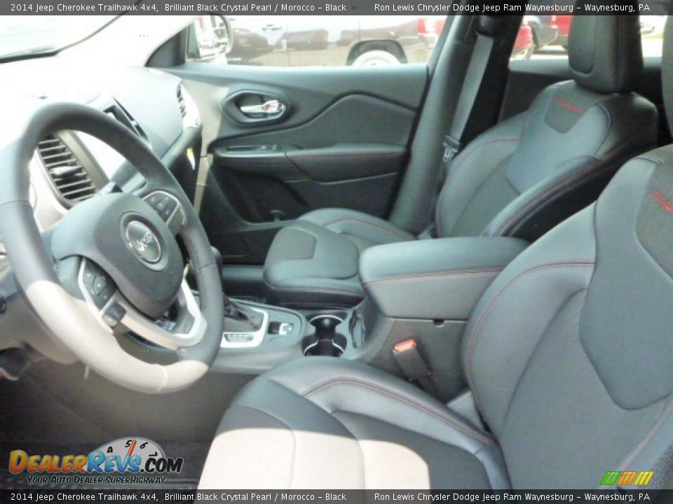 2014 Jeep Cherokee Trailhawk 4x4 Brilliant Black Crystal Pearl / Morocco - Black Photo #10