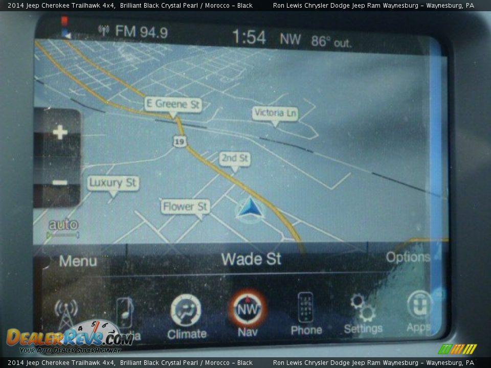 2014 Jeep Cherokee Trailhawk 4x4 Brilliant Black Crystal Pearl / Morocco - Black Photo #15