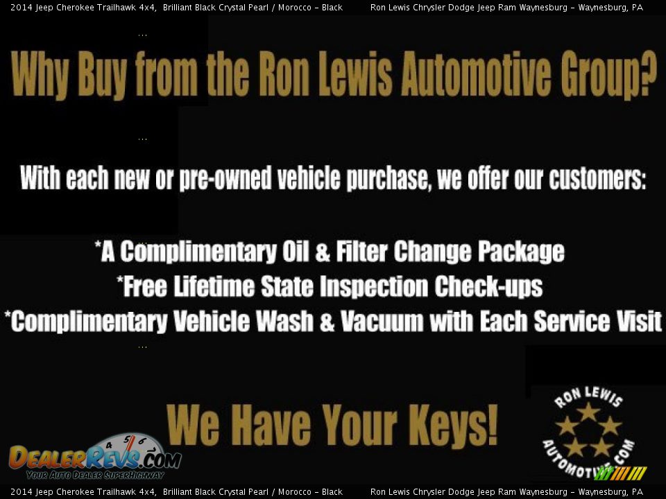 2014 Jeep Cherokee Trailhawk 4x4 Brilliant Black Crystal Pearl / Morocco - Black Photo #20