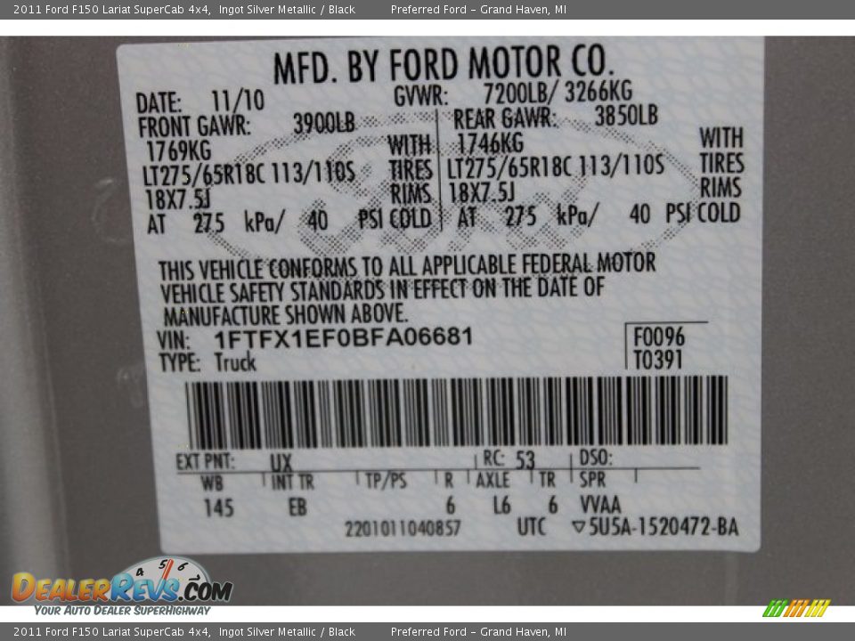 2011 Ford F150 Lariat SuperCab 4x4 Ingot Silver Metallic / Black Photo #20