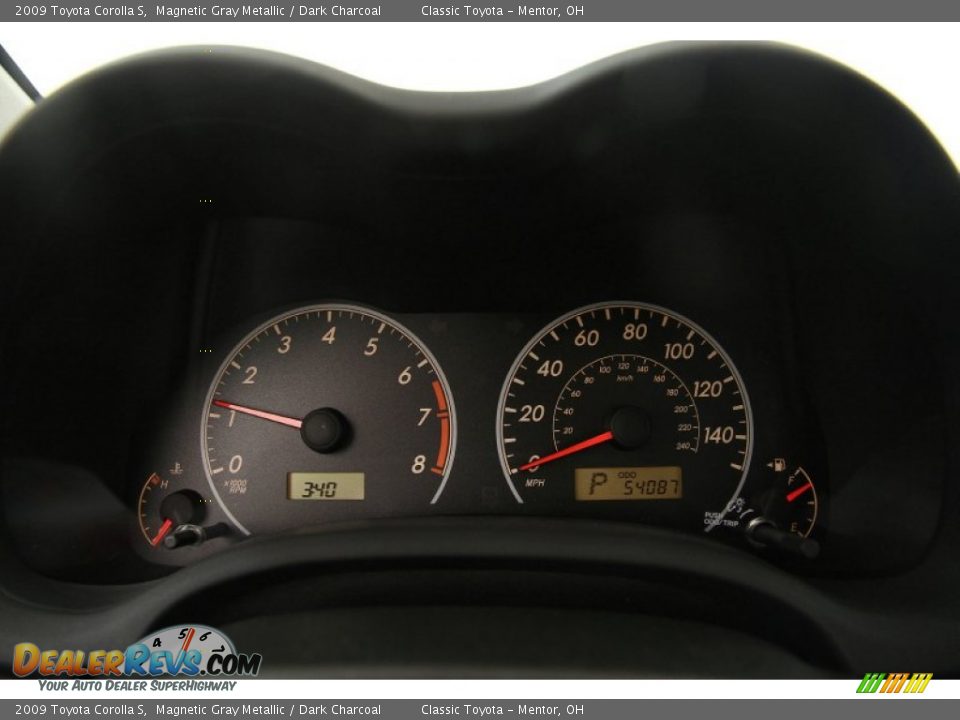 2009 Toyota Corolla S Magnetic Gray Metallic / Dark Charcoal Photo #7