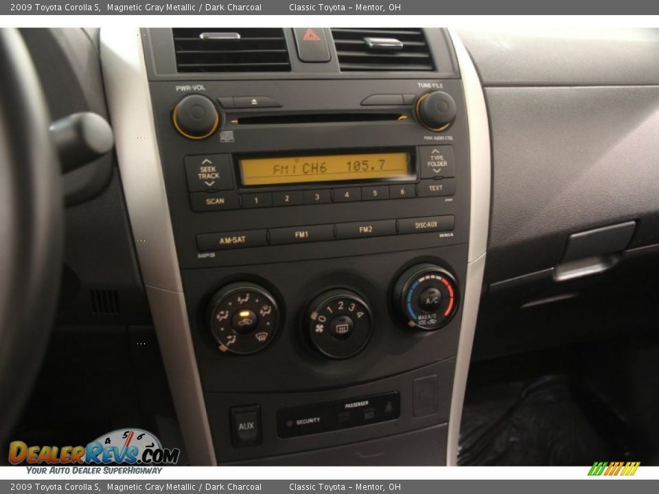 2009 Toyota Corolla S Magnetic Gray Metallic / Dark Charcoal Photo #8