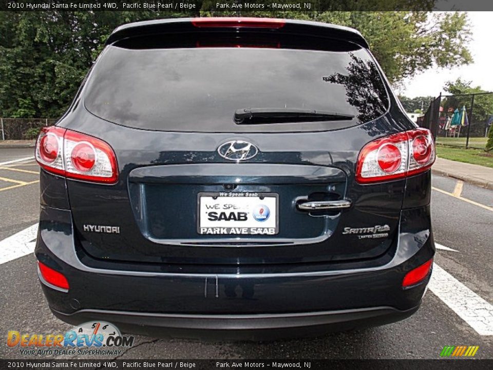2010 Hyundai Santa Fe Limited 4WD Pacific Blue Pearl / Beige Photo #4