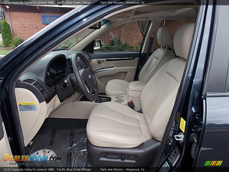 2010 Hyundai Santa Fe Limited 4WD Pacific Blue Pearl / Beige Photo #12