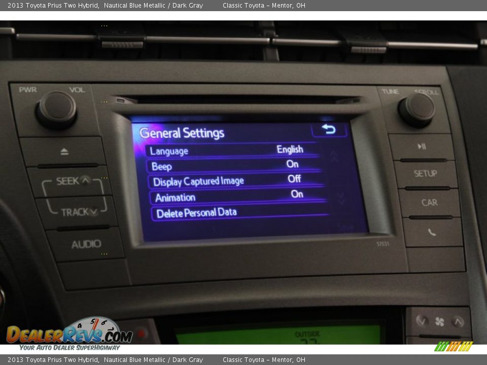 2013 Toyota Prius Two Hybrid Nautical Blue Metallic / Dark Gray Photo #12