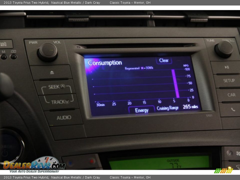 2013 Toyota Prius Two Hybrid Nautical Blue Metallic / Dark Gray Photo #15