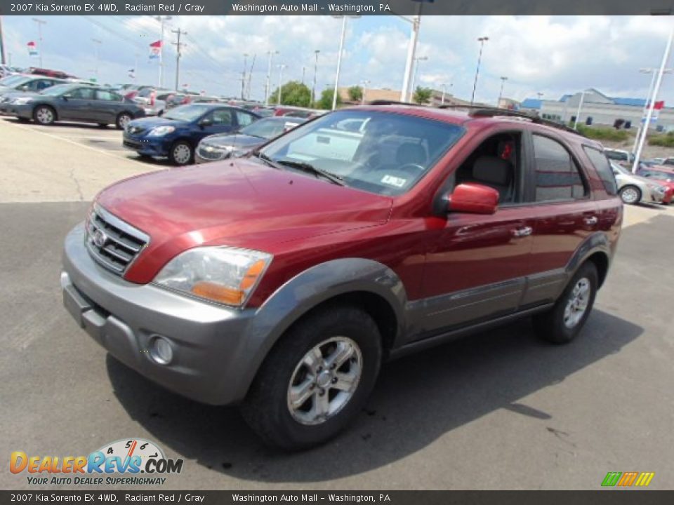 2007 Kia Sorento EX 4WD Radiant Red / Gray Photo #5