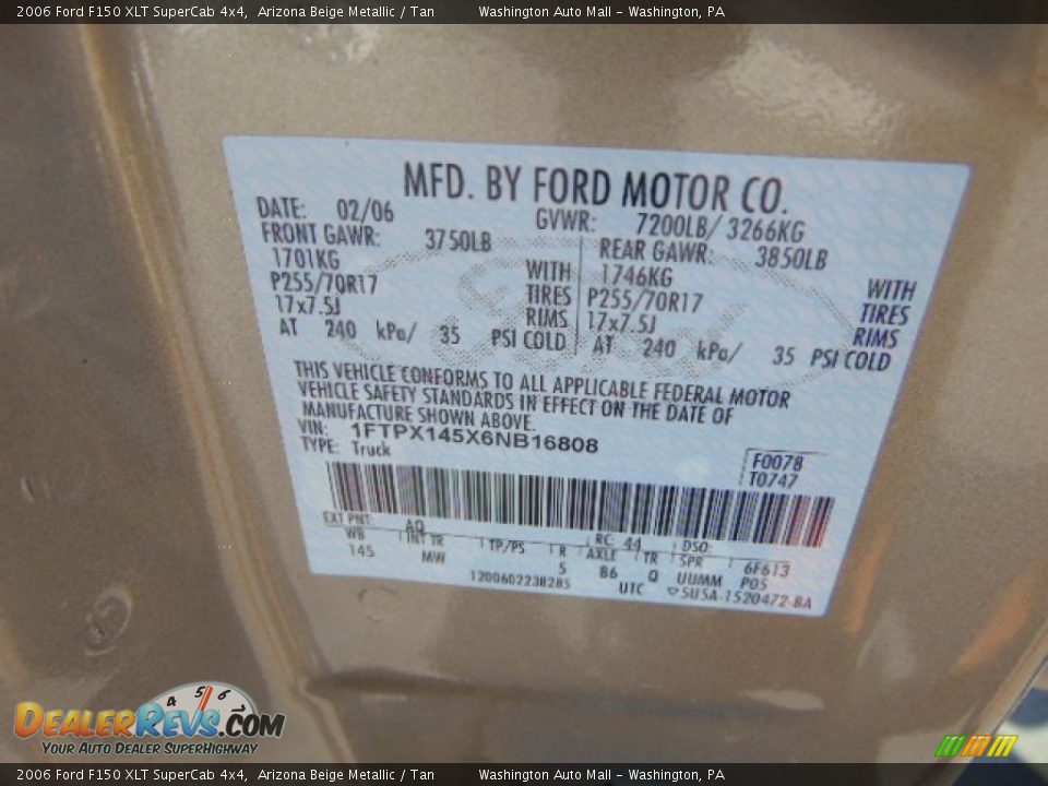 2006 Ford F150 XLT SuperCab 4x4 Arizona Beige Metallic / Tan Photo #19