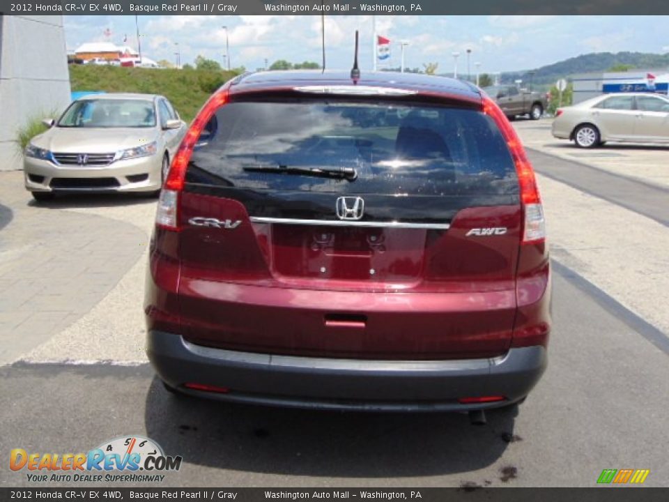 2012 Honda CR-V EX 4WD Basque Red Pearl II / Gray Photo #7