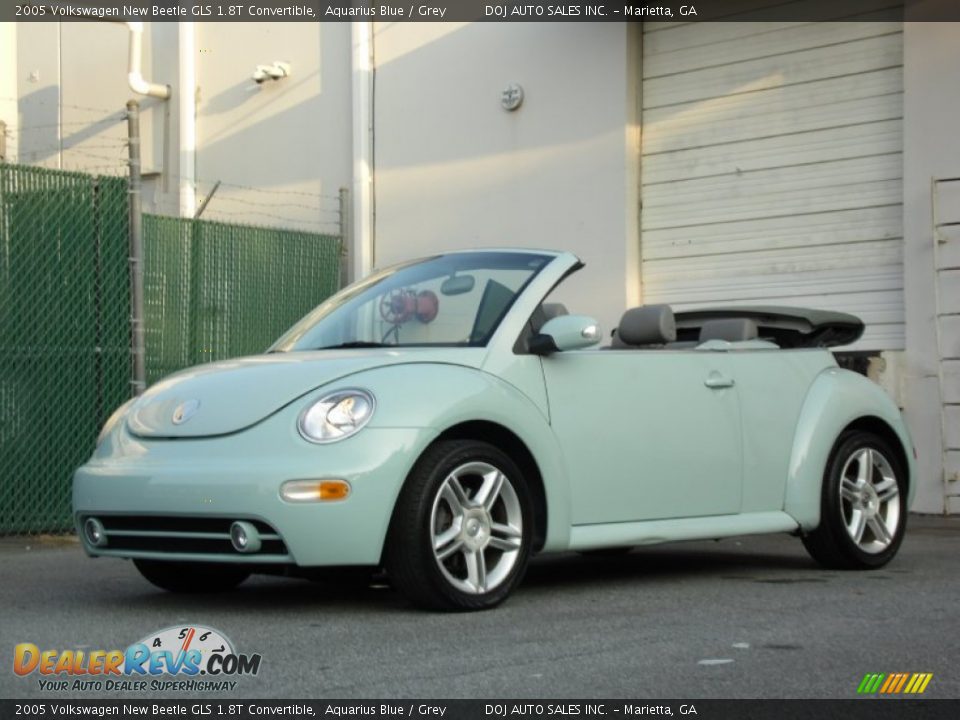 2005 Volkswagen New Beetle GLS 1.8T Convertible Aquarius Blue / Grey Photo #17