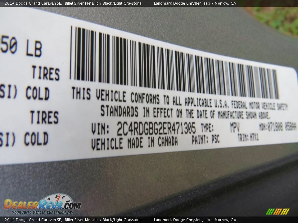 2014 Dodge Grand Caravan SE Billet Silver Metallic / Black/Light Graystone Photo #9