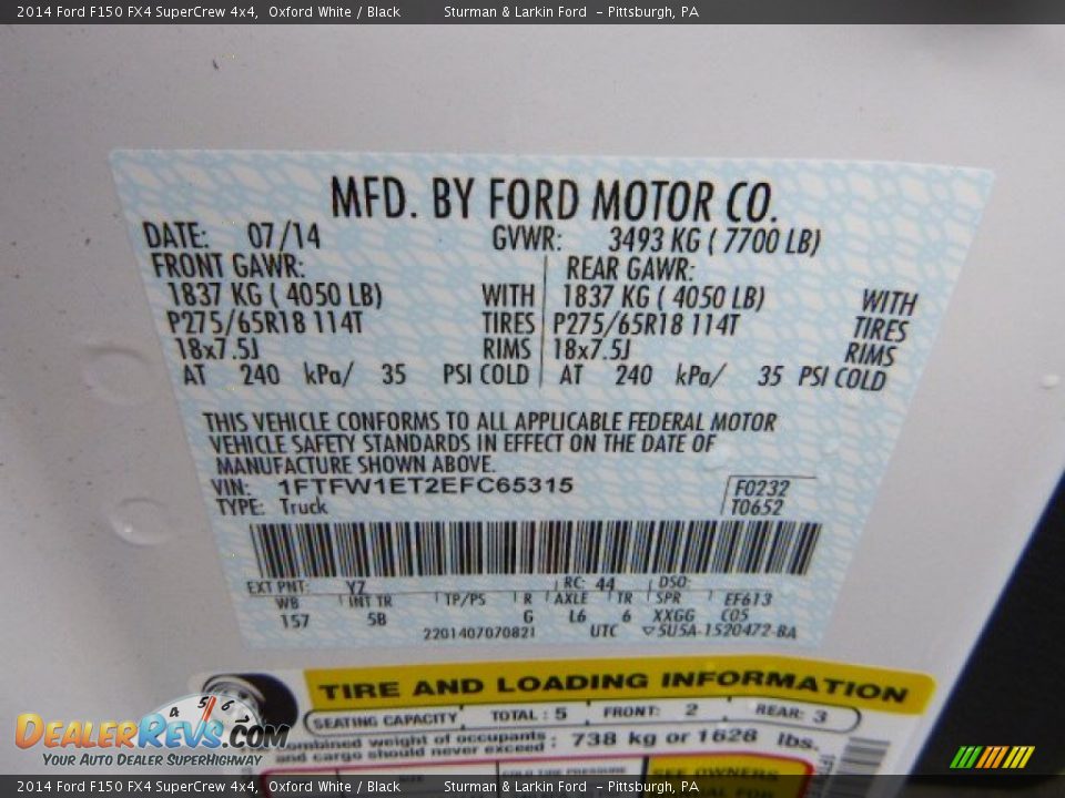 2014 Ford F150 FX4 SuperCrew 4x4 Oxford White / Black Photo #13