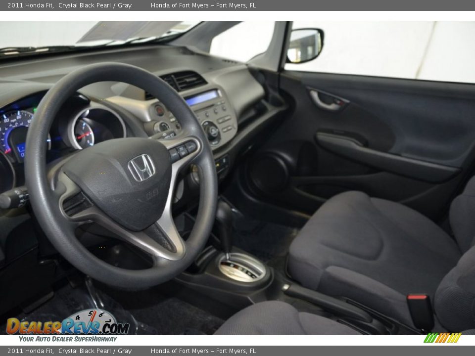2011 Honda Fit Crystal Black Pearl / Gray Photo #12