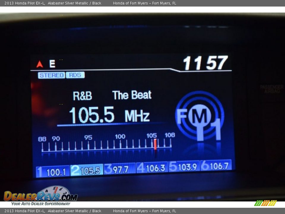 2013 Honda Pilot EX-L Alabaster Silver Metallic / Black Photo #16