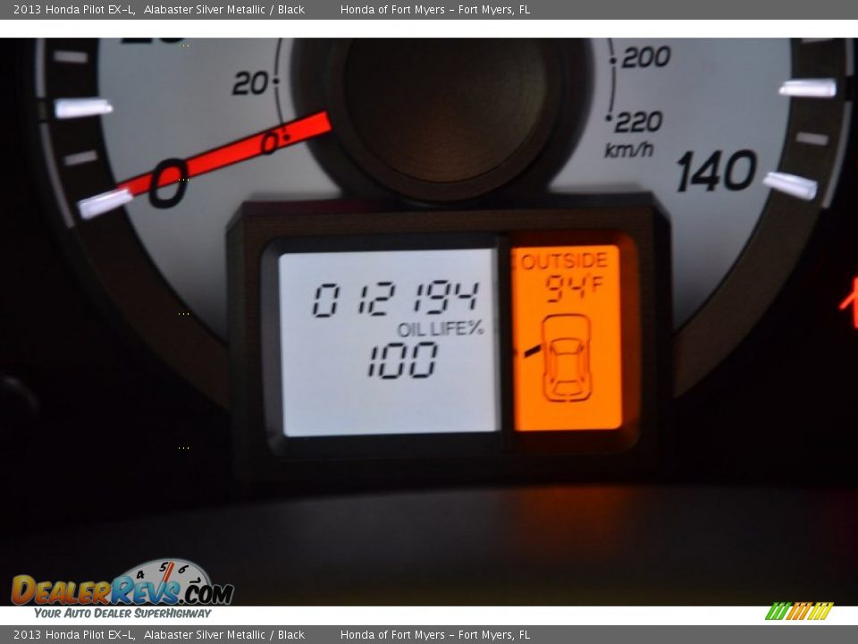 2013 Honda Pilot EX-L Alabaster Silver Metallic / Black Photo #36