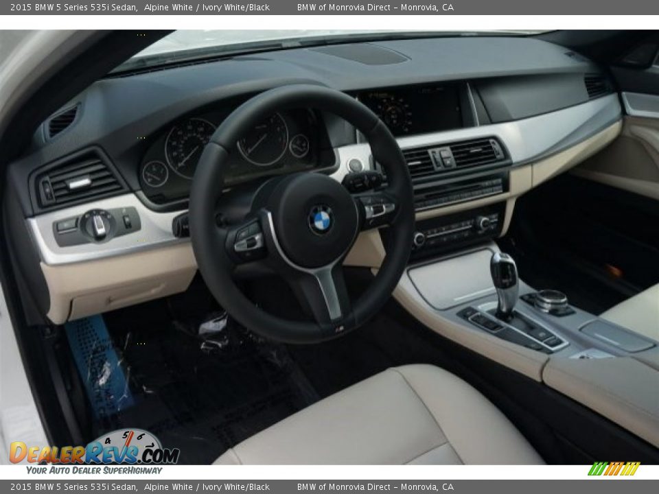 2015 BMW 5 Series 535i Sedan Alpine White / Ivory White/Black Photo #6