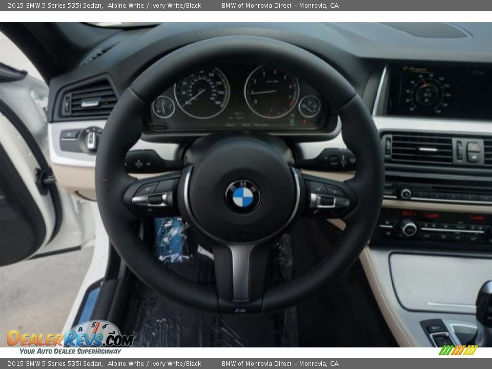 2015 BMW 5 Series 535i Sedan Alpine White / Ivory White/Black Photo #9