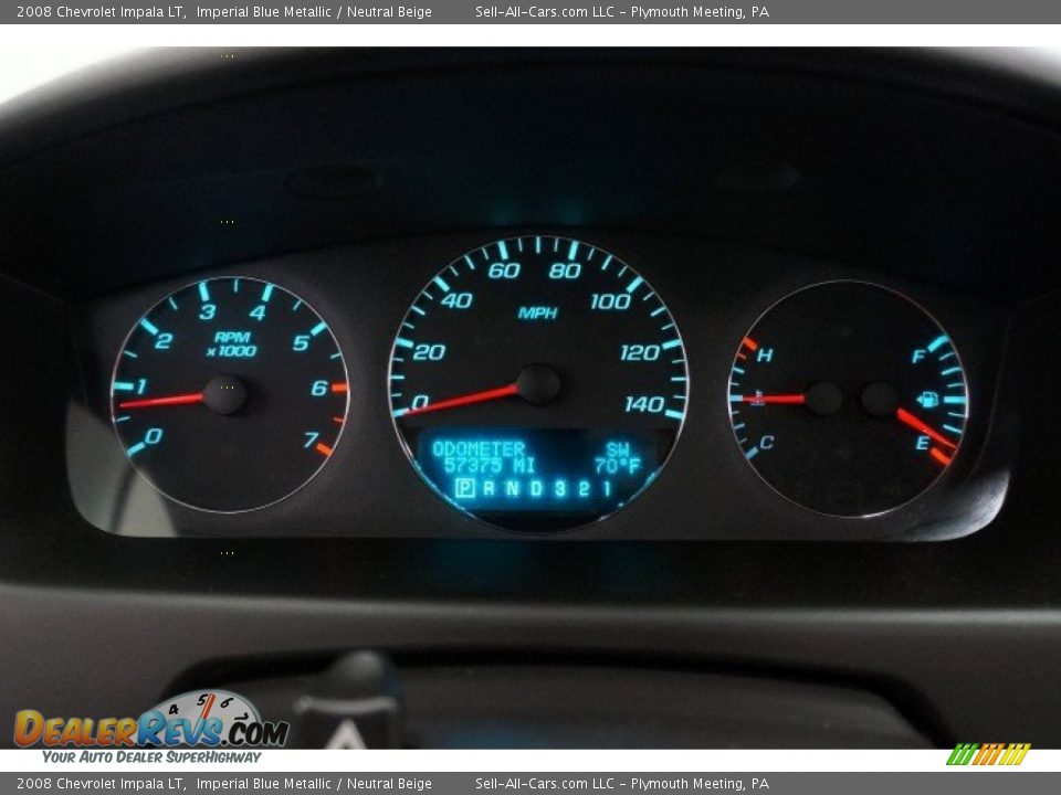 2008 Chevrolet Impala LT Imperial Blue Metallic / Neutral Beige Photo #35