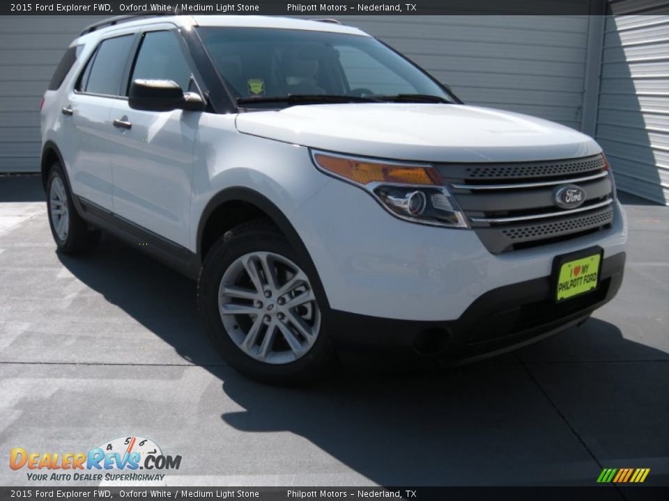 2015 Ford Explorer FWD Oxford White / Medium Light Stone Photo #1