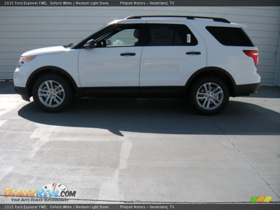 2015 Ford Explorer FWD Oxford White / Medium Light Stone Photo #6