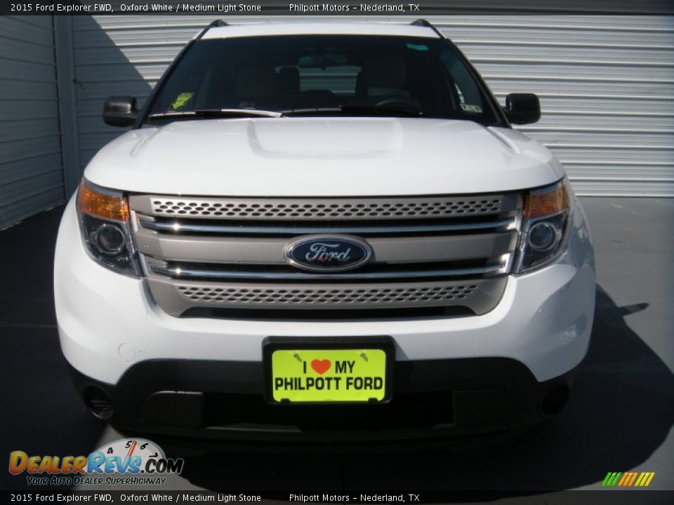 2015 Ford Explorer FWD Oxford White / Medium Light Stone Photo #8