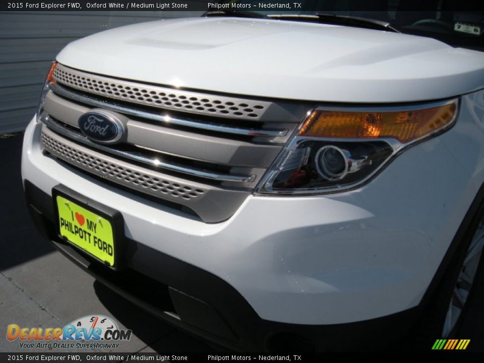 2015 Ford Explorer FWD Oxford White / Medium Light Stone Photo #10