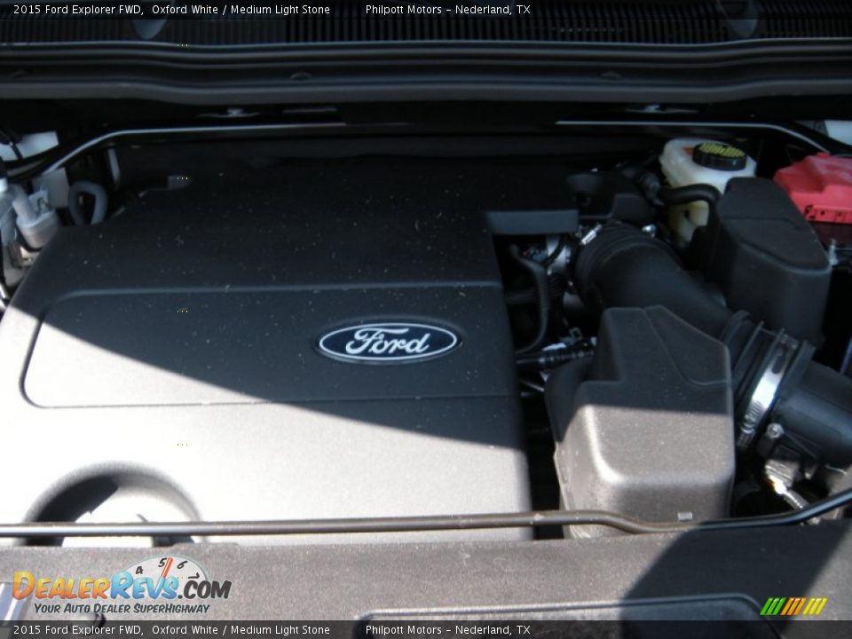 2015 Ford Explorer FWD Oxford White / Medium Light Stone Photo #15