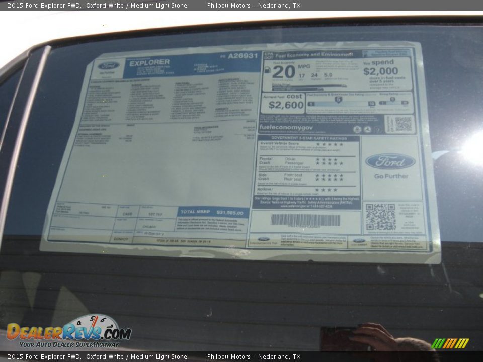 2015 Ford Explorer FWD Window Sticker Photo #35
